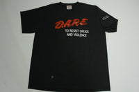 Dare to Resist Drugs and Violence Vintage 80's Oneita Single Stitch T-Shirt