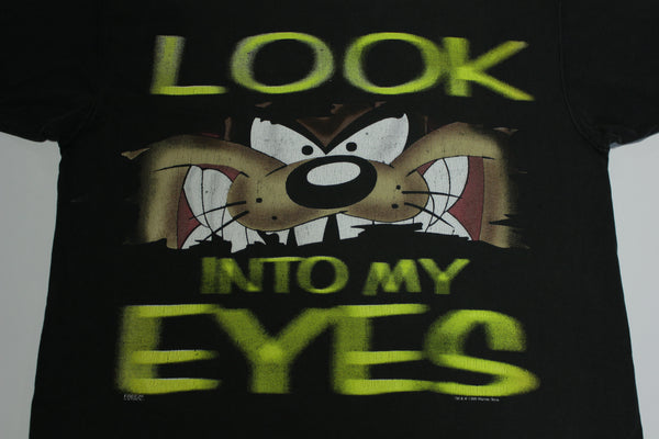TAZ Looney Tunes Vintage 1995 1996 Look Into My Eyes Cartoon T-Shirt