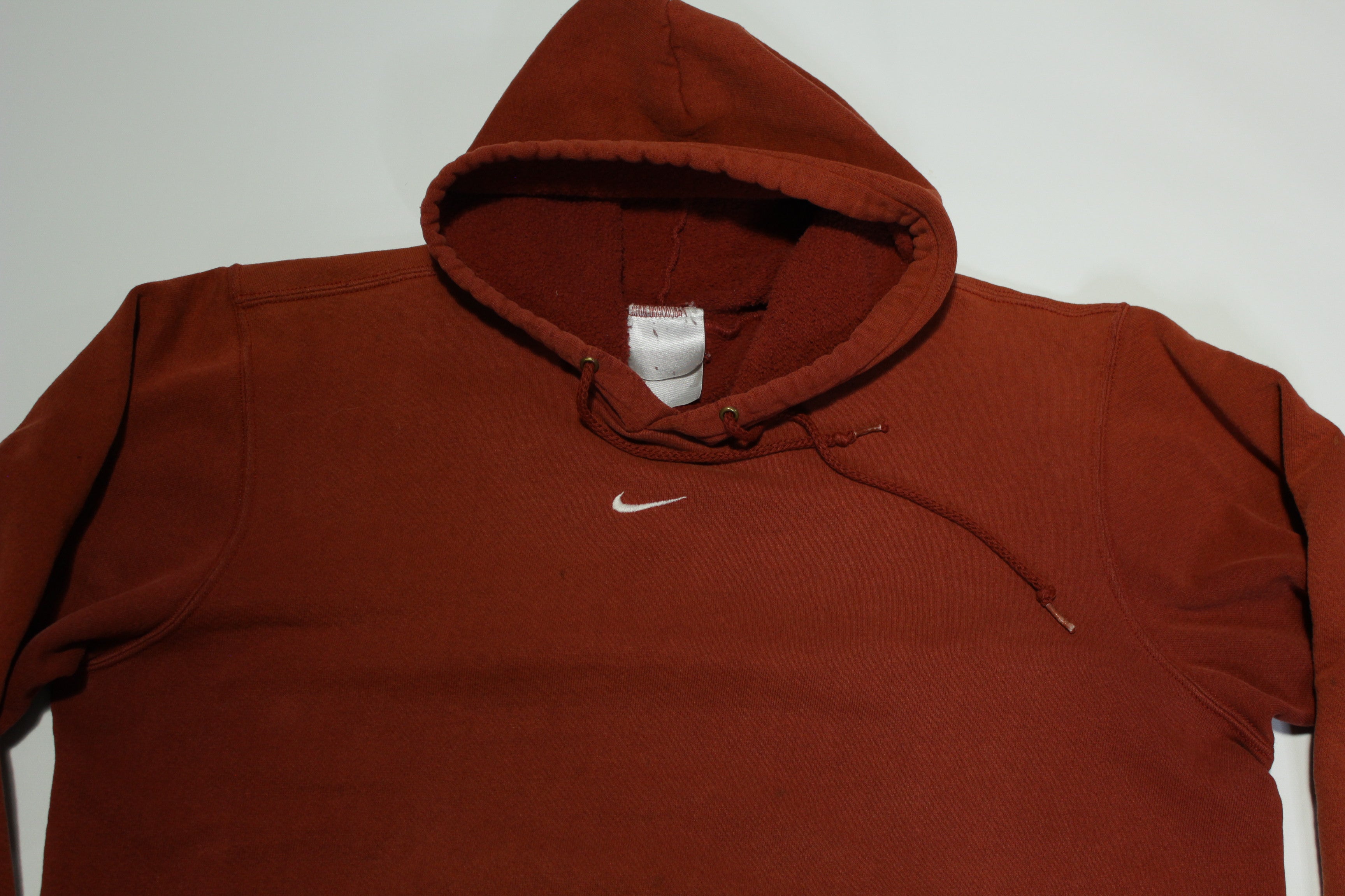 Nike Vintage 00 s Y2K Center Swoosh Check Red Hoodie Sweatshirt