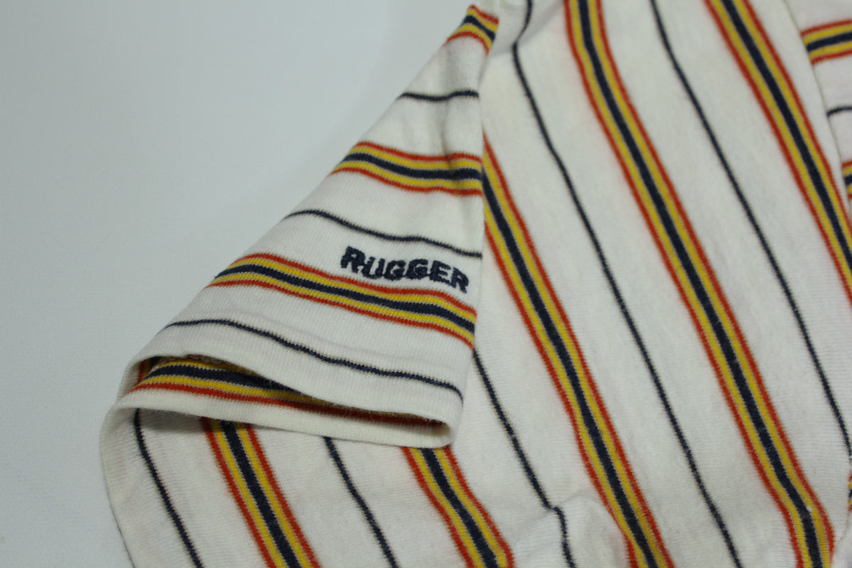 Gant "The Rugger" Made In USA Vintage 80's Striped Golf Polo Shirt