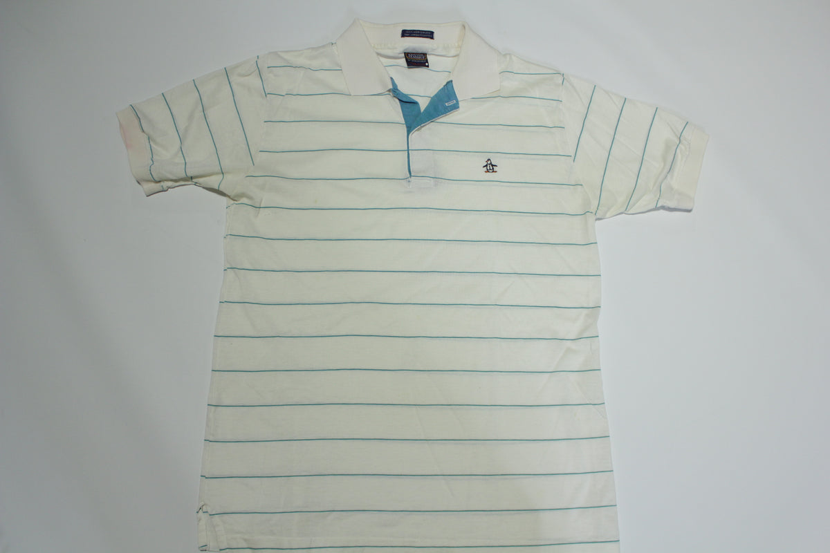 Munsingwear Penguin Made In USA Vintage 80's Striped Golf Polo Shirt