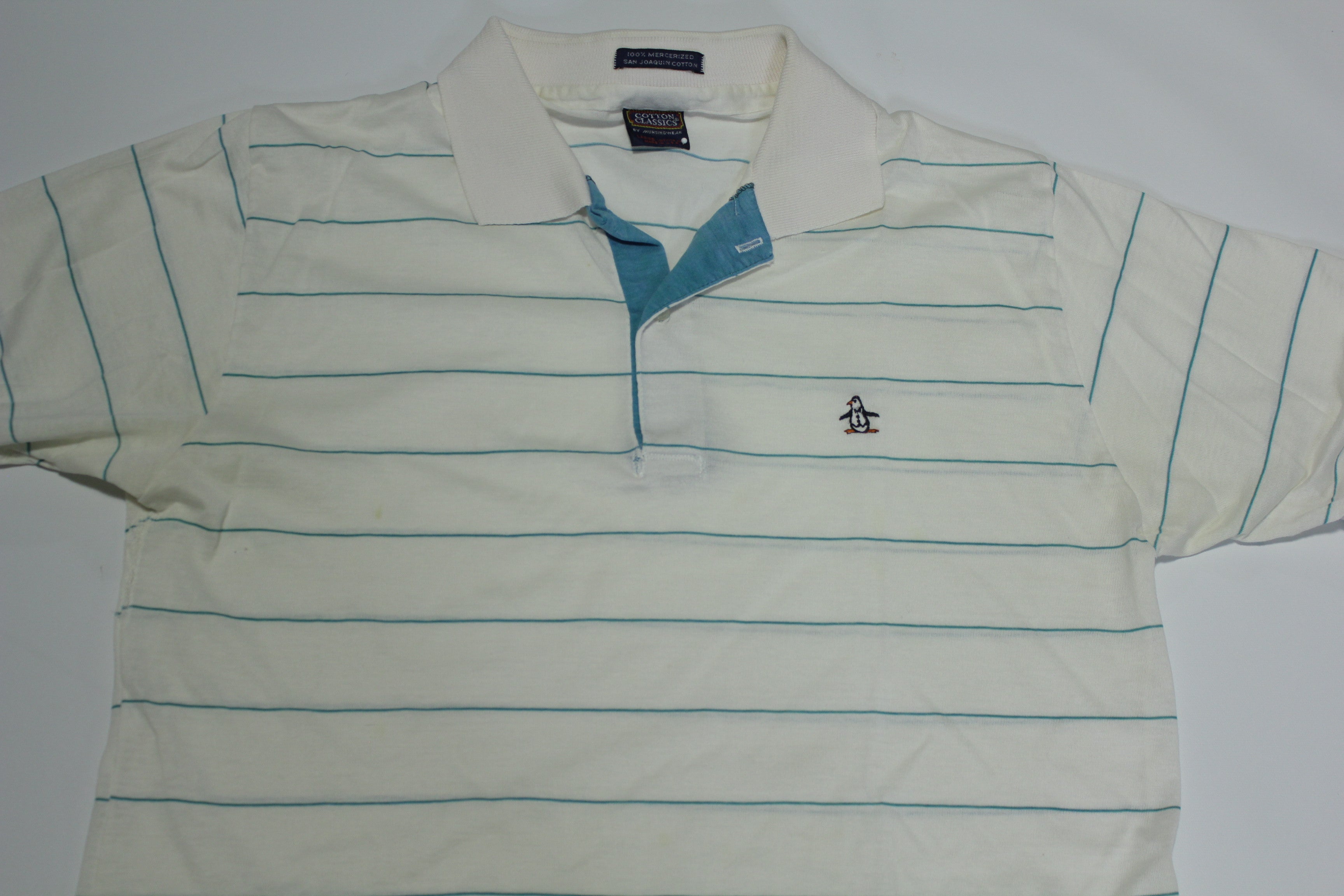 Munsingwear Penguin Made In USA Vintage 80's Striped Golf Polo