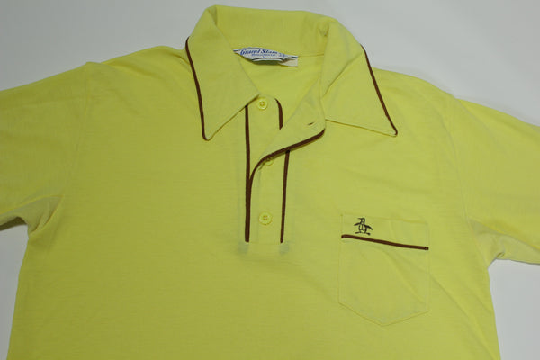 Munsingwear Penguin Made In USA Vintage 70's Striped Grand Slam Golf Polo Shirt
