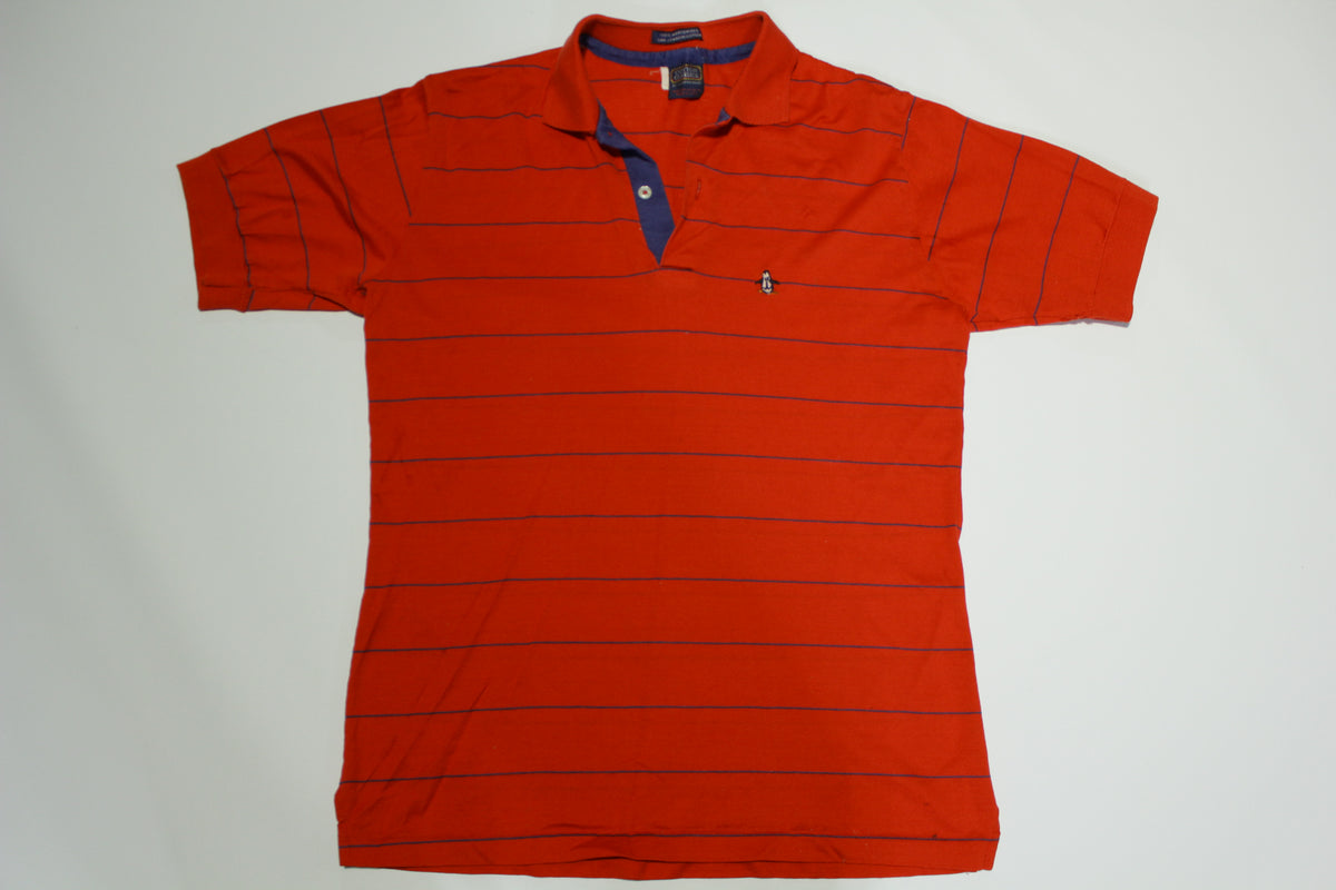 Munsingwear Penguin Made In USA Vintage 80's Striped Grand Slam Golf Polo Shirt