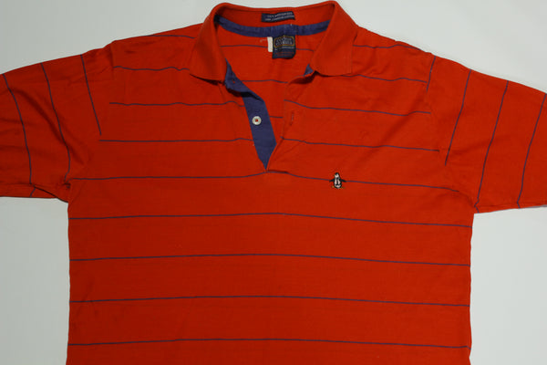 Munsingwear Penguin Made In USA Vintage 80's Striped Grand Slam Golf Polo Shirt