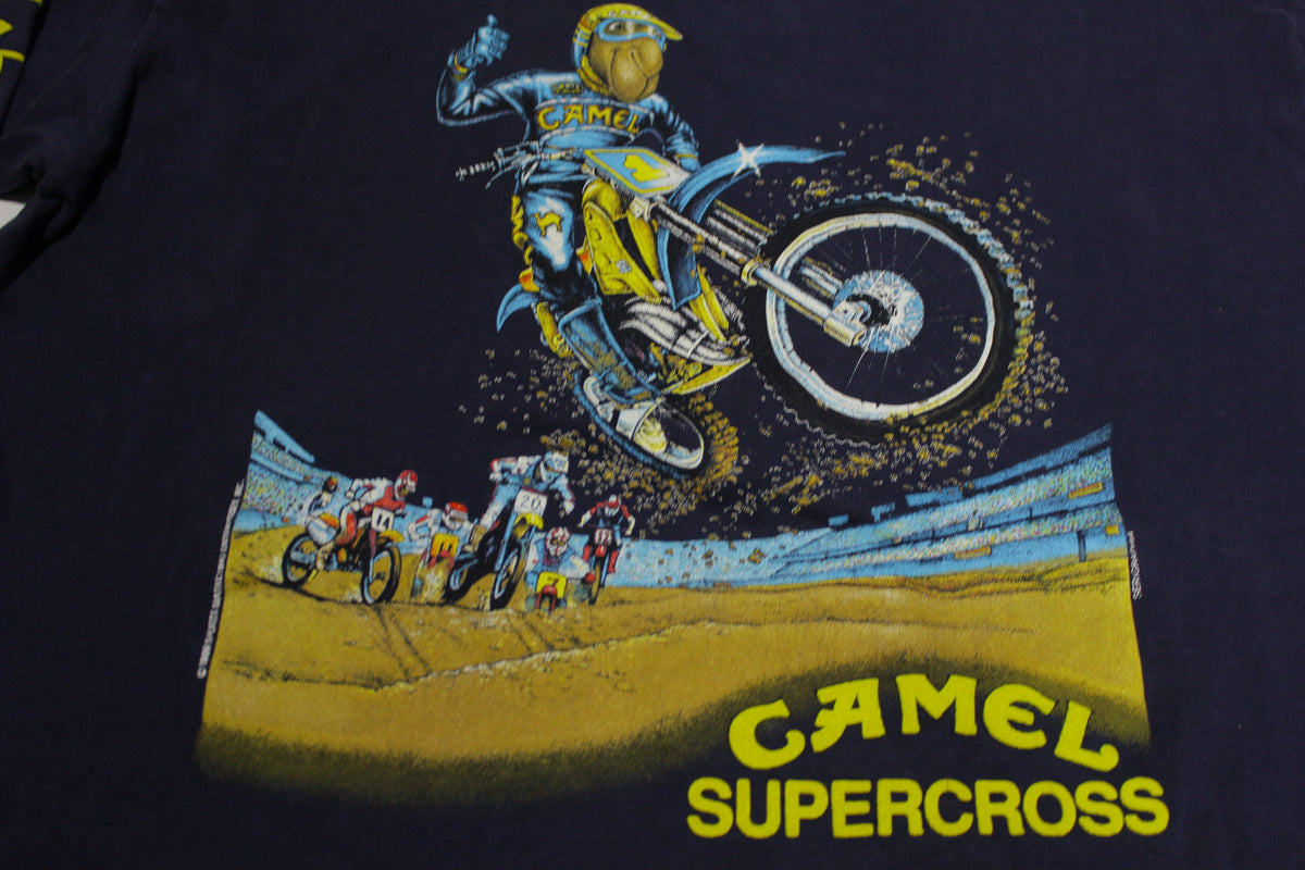 Joe Camel Supercross Vintage 80's RARE Long Sleeve Motocross Motorcycle Racing 1989 T-Shirt