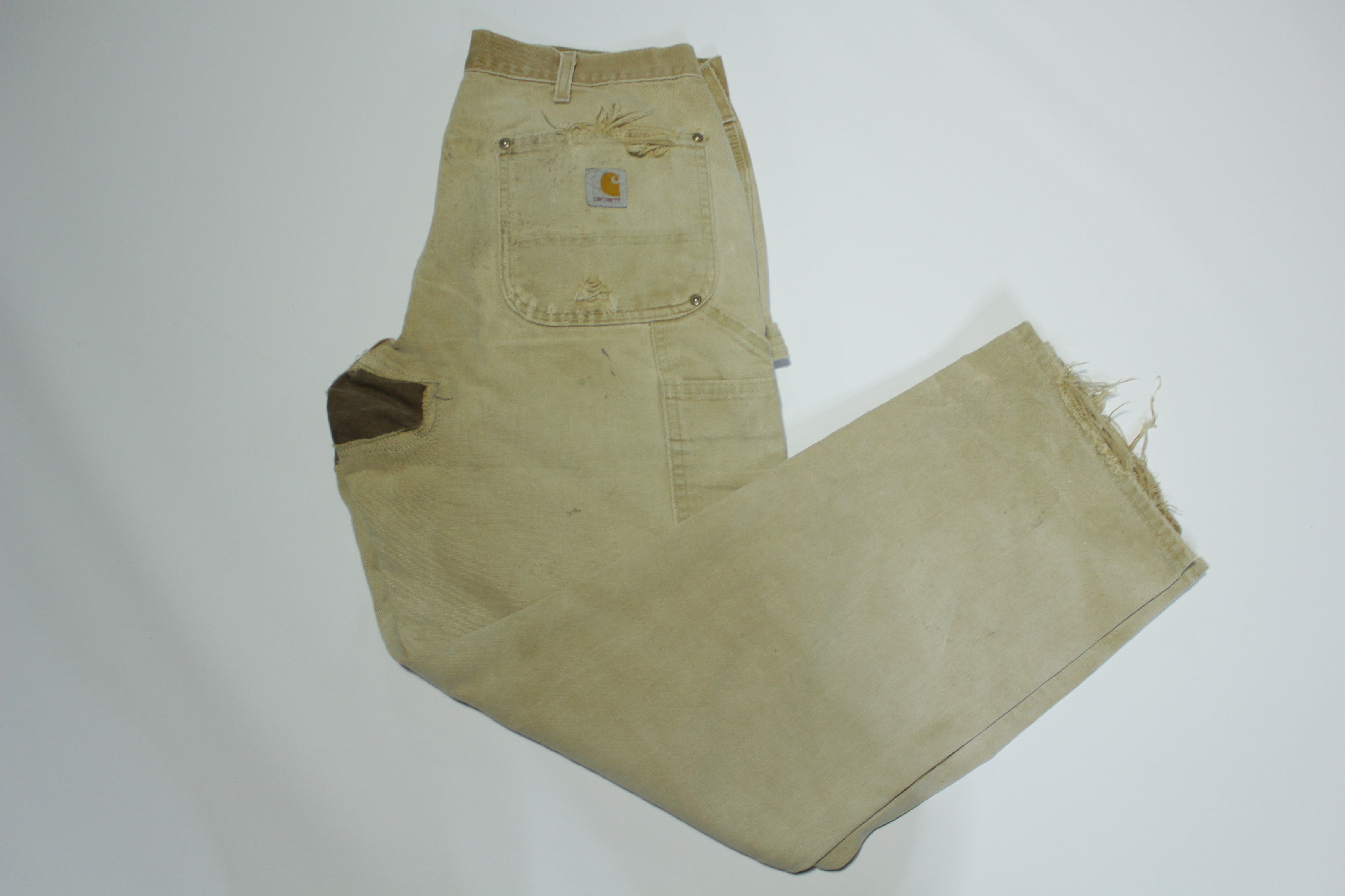 Carhartt B01 BRN Dungaree Fit Duck Wash Canvas Double Knee Front