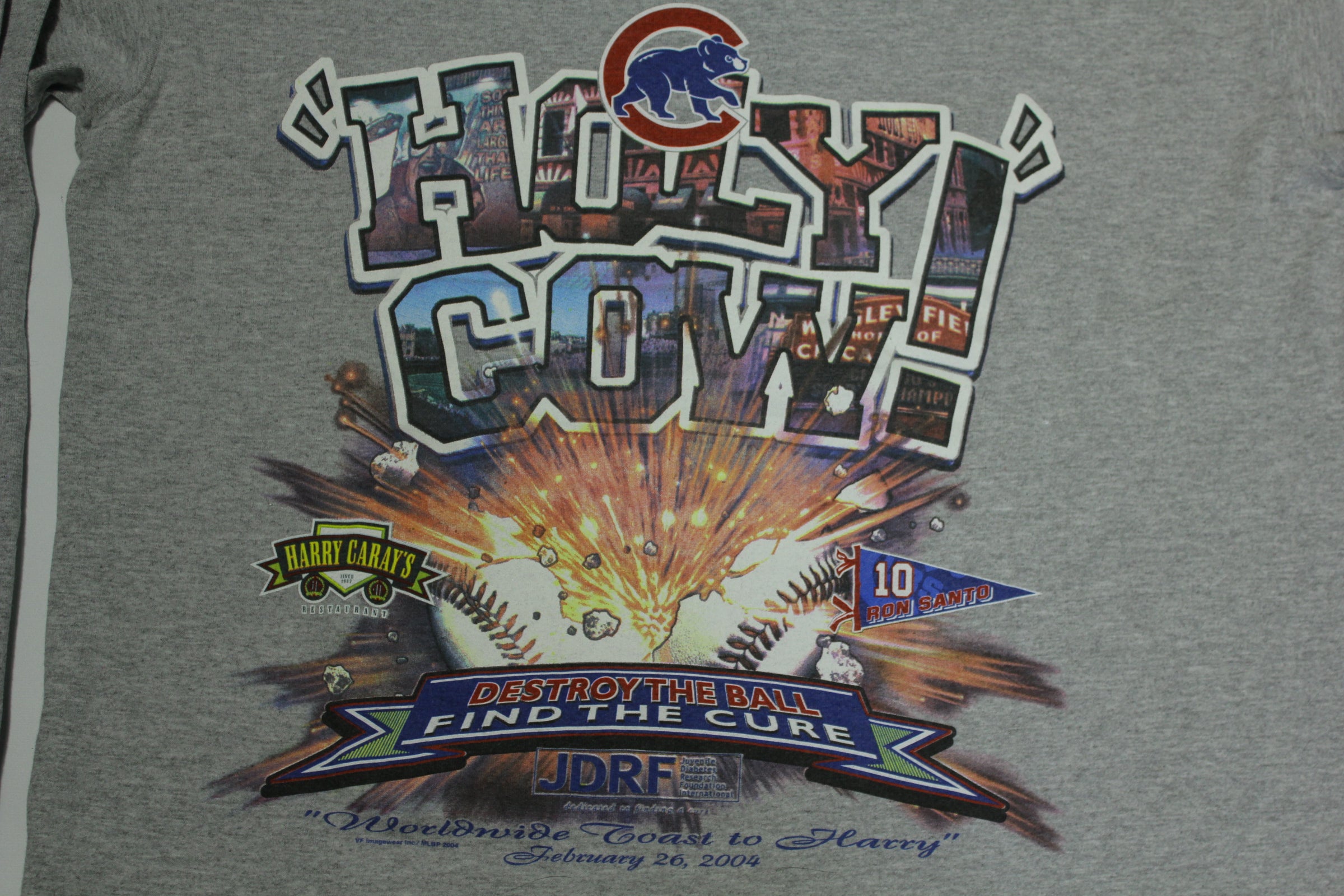 Chicago Cubs 2004 Harry Caray Ron Santo Holy Cow Find The Cure T-Shirt –  thefuzzyfelt