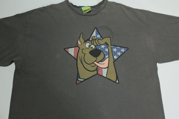 Scooby Doo Soldier Salute Vintage Y2K Stars Stripes Military Freeze Cartoon T-Shirt