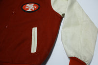 San Francisco 49ers Vintage 80's Chalk Line Made in USA Letterman's Bomber Leather Jacket