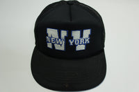 New York NY Puff Print Vintage 80s Adjustable Back Snapback Hat