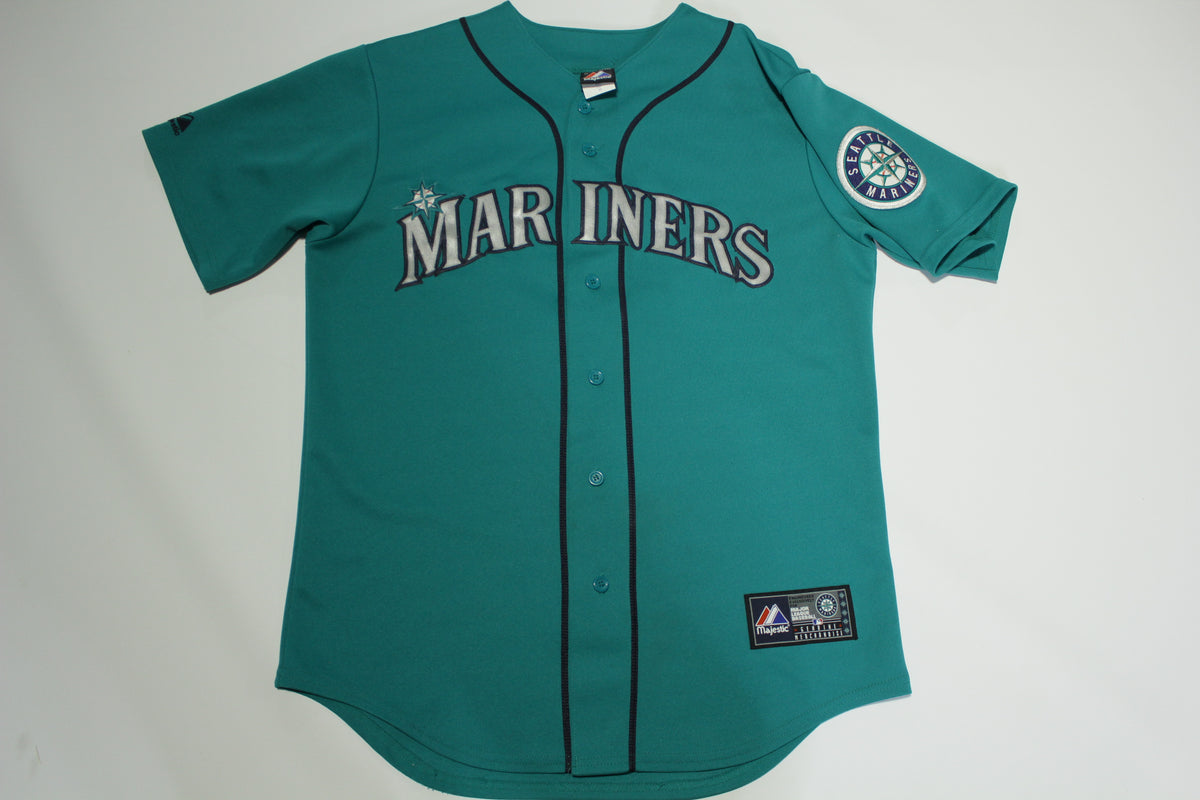 Justin Smoak Seattle Mariners #17 Stitched Teal Button MLB Made in USA Jersey