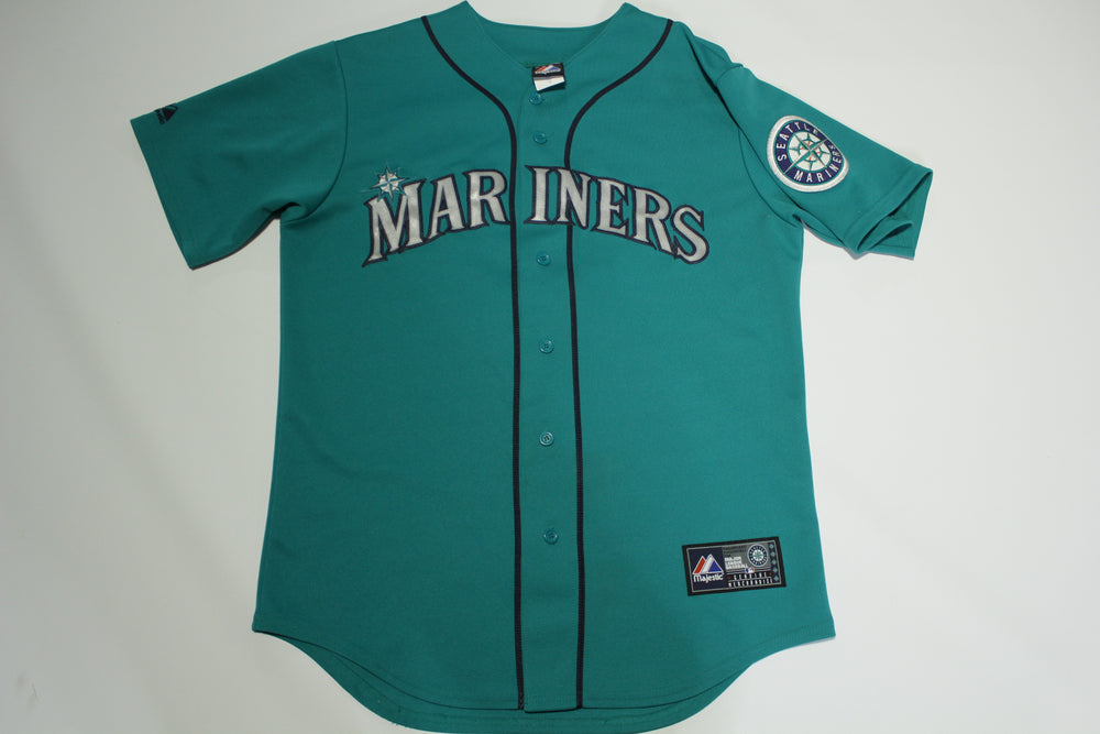 Justin Smoak Seattle Mariners #17 Stitched Teal Button MLB Made in