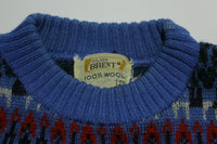Golden Brent Vintage 1960's 100% Wool Ski Pattern Fireplace Sweater