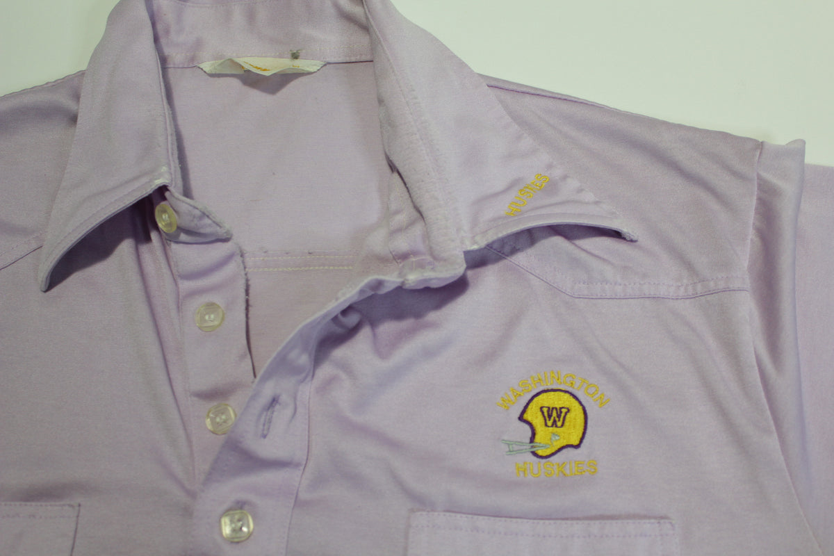 UW University of Washington Huskies Vintage 80's Sports Coaches Football Polo Shirt