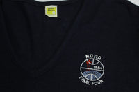 NCAA 1984 Final Four Vintage 80's Collegiate Basketball V-Neck Velva Sheen Sweater