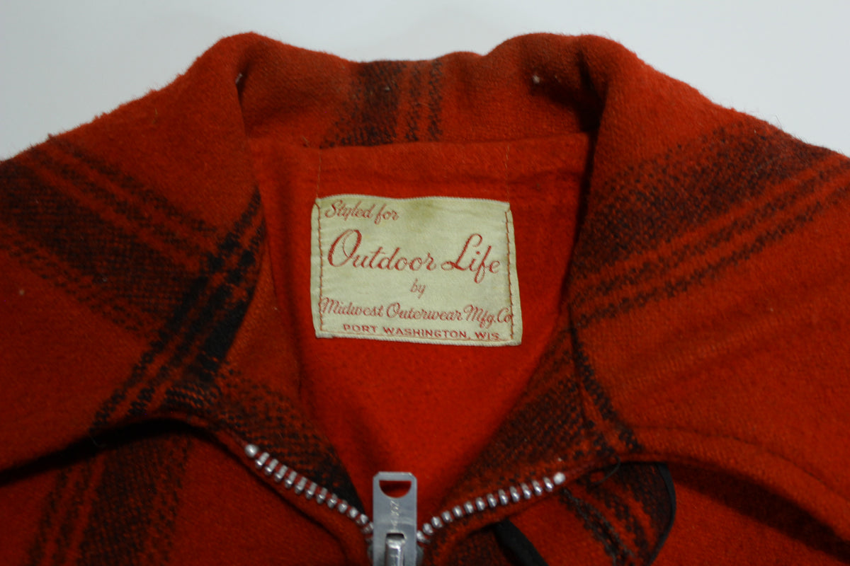 Outdoor Life by Midwest Outerwear MFG Co. Vintage 60's Bird Hunting Mackinaw Wool Jacket