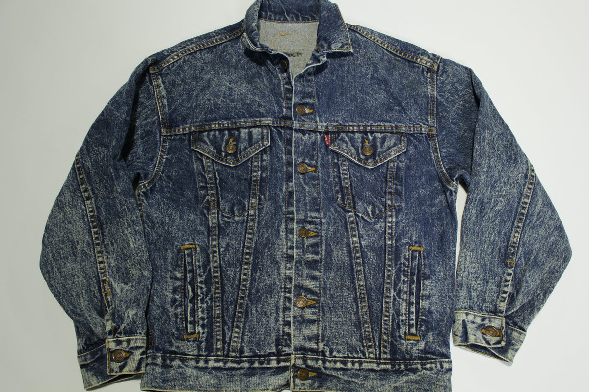 Levis Vintage 80's Stone Washed Denim 4 Pocket Jean Jacket