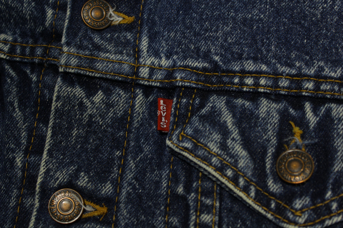 Levis Vintage 80's Stone Washed Denim 4 Pocket Jean Jacket