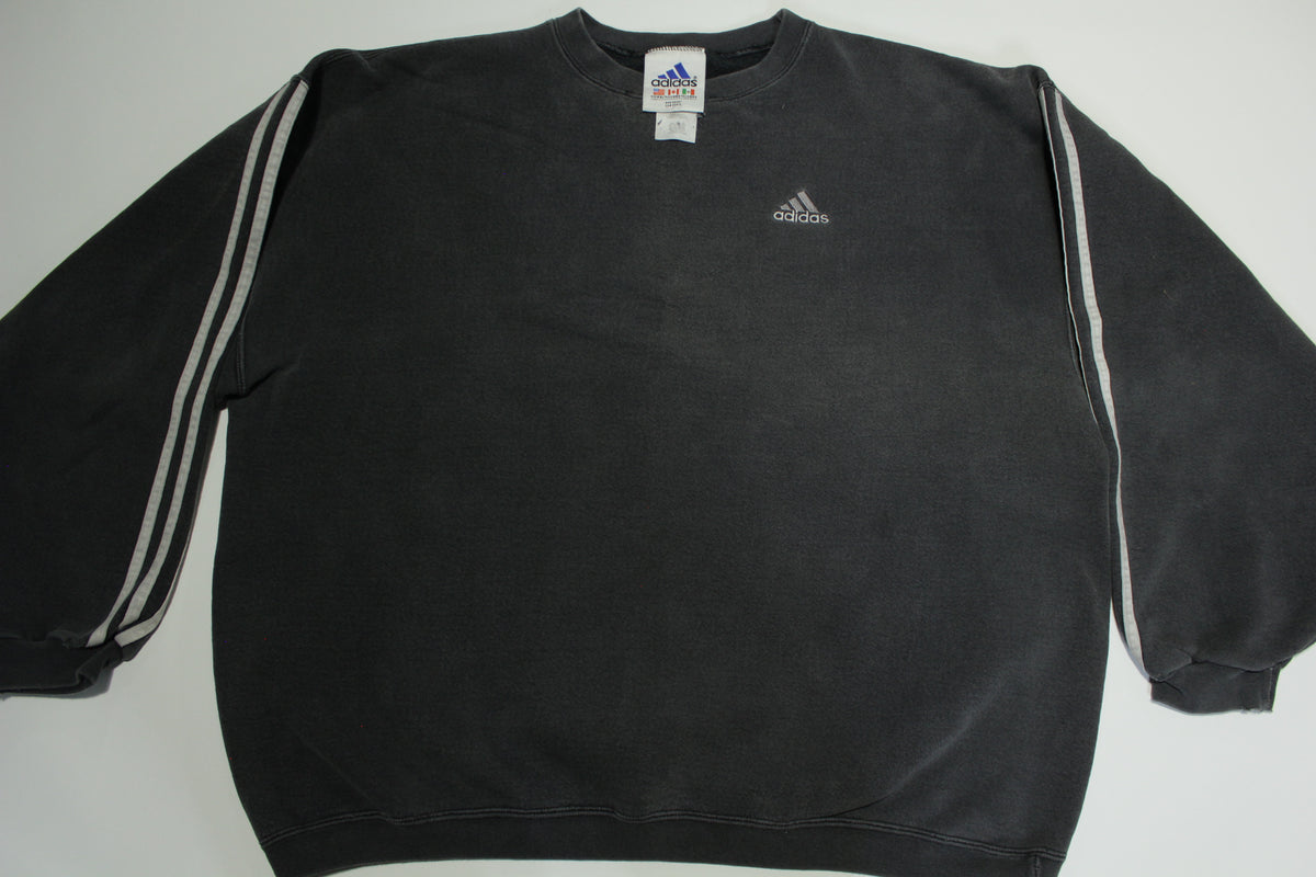 Adidas Vintage 90's Racing Stripe Oversized Made in USA Crew Neck Sweatshirt