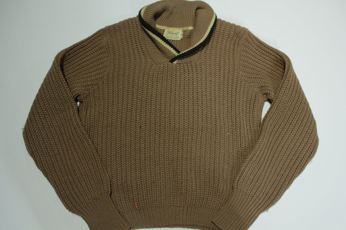 Kandel Knitting Mills Portland Oregon Vintage 1950's Mock Turtle Collar Knit Wool Sweater