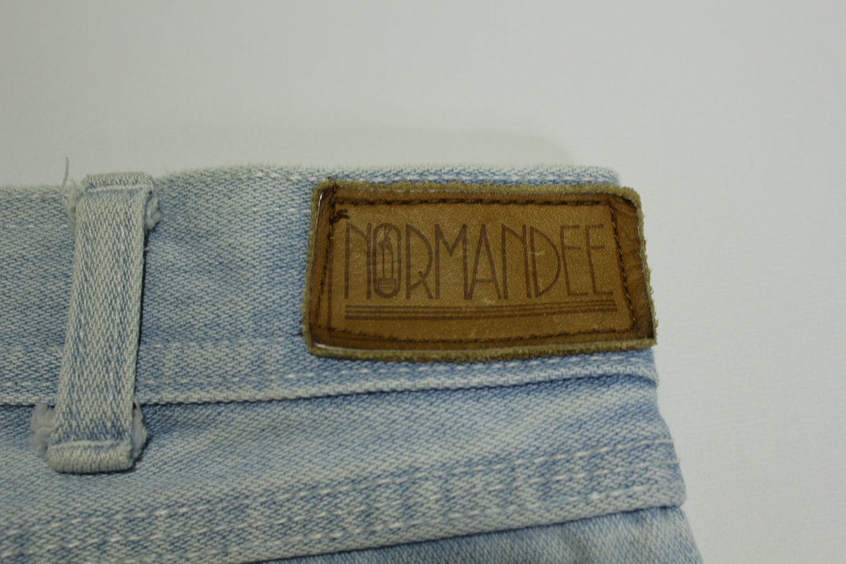 Normandee Vintage 80's Light Wash Distressed Denim Blue Jeans