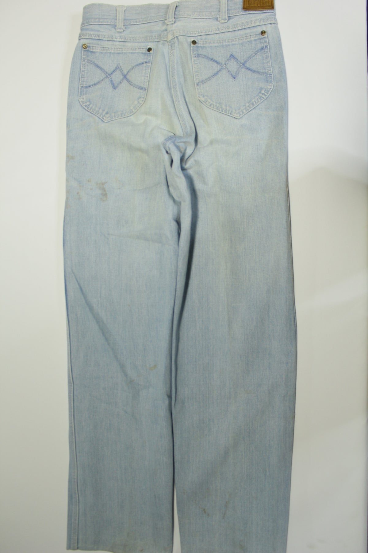 Normandee Vintage 80's Light Wash Distressed Denim Blue Jeans