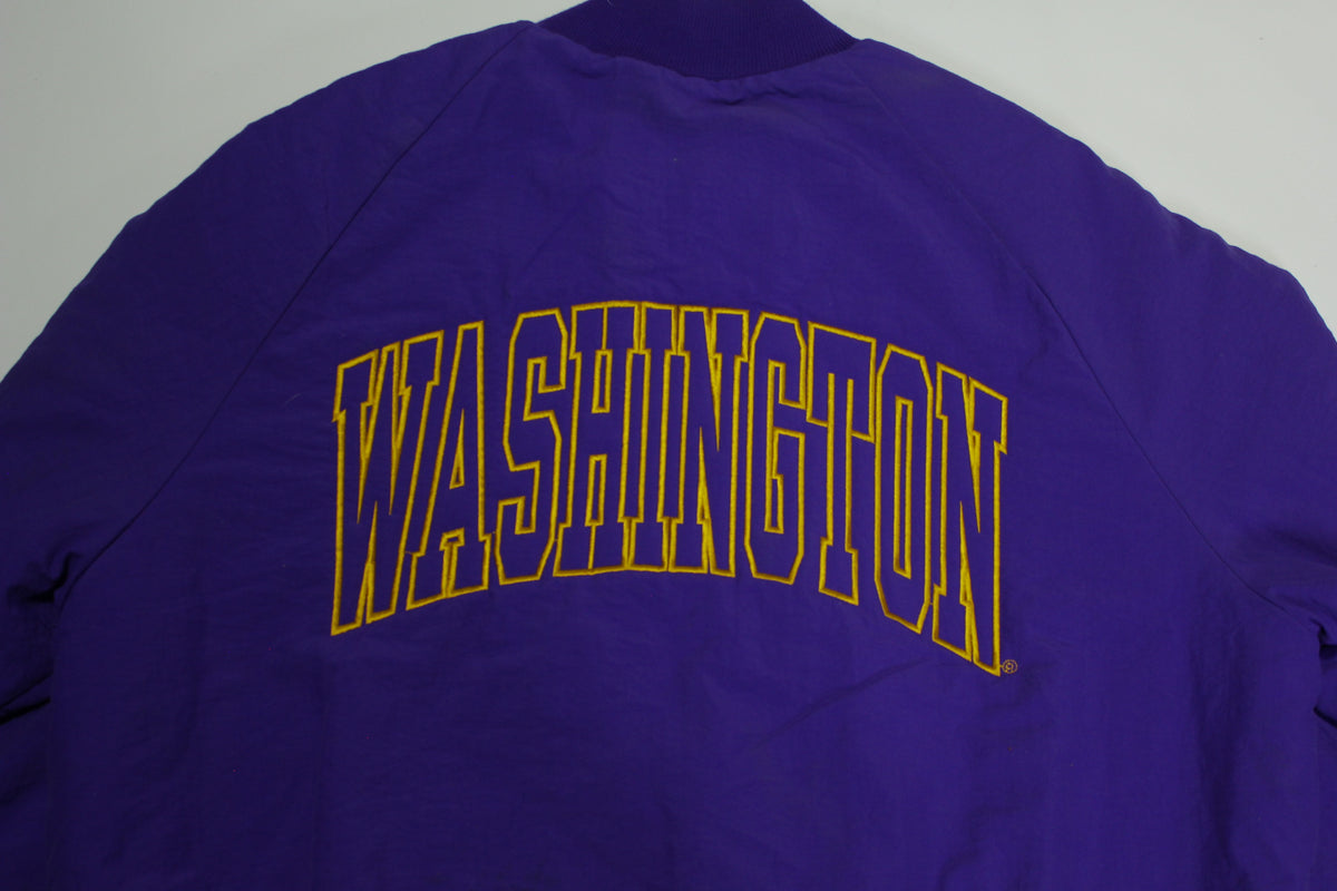 Washington State Huskies Vintage 90's Pro Fit Snap Up Quilt Lined Team Jacket