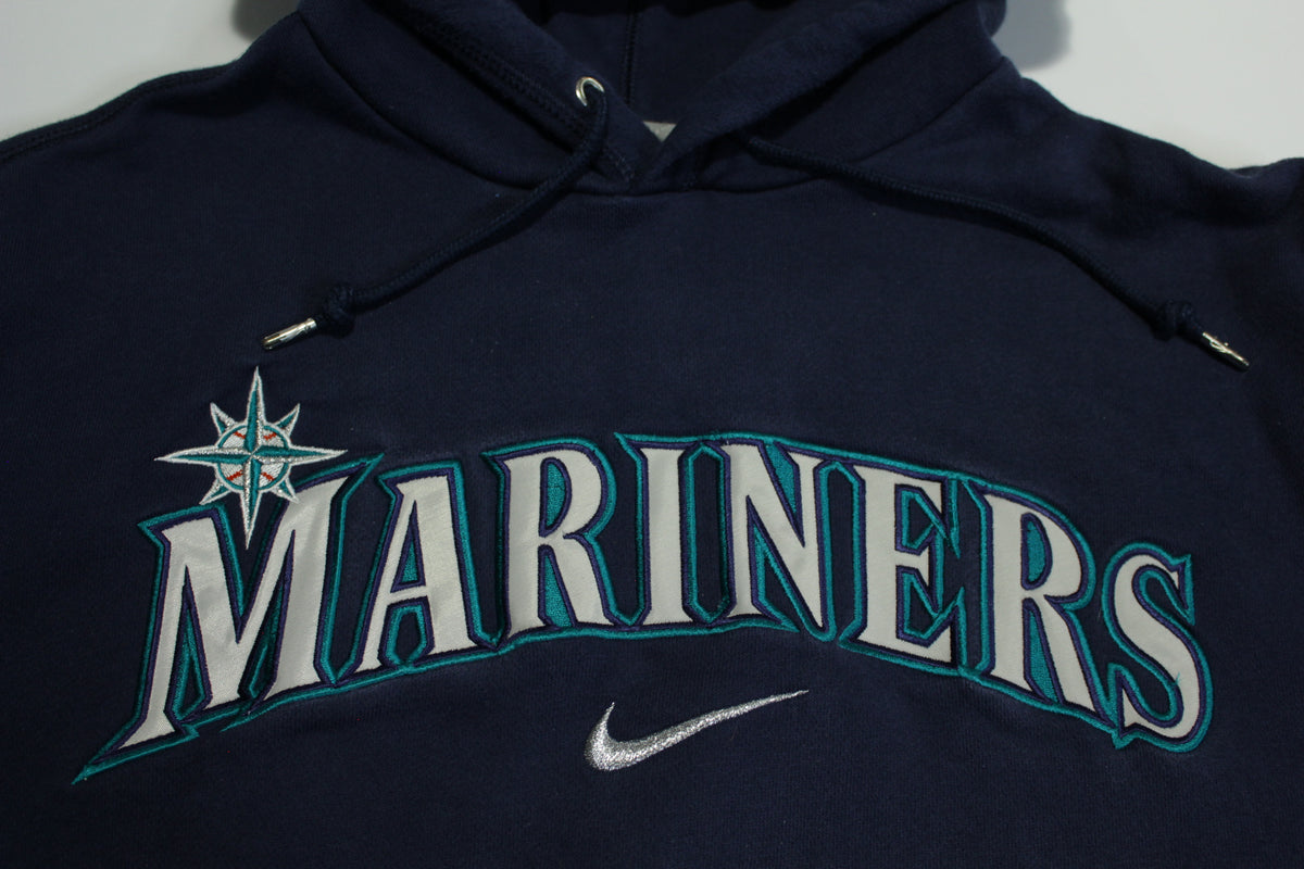 Seattle Mariners Nike Genuine Merchandise Center Swoosh Stitched Hoodie Sweatshirt