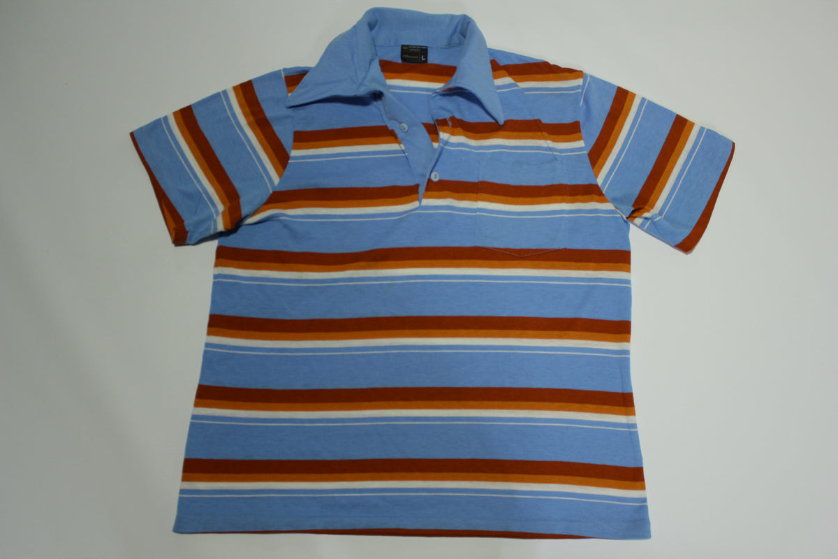 JC Penney Striped 'Brady Bunch' Vintage 70's Polo Golf Shirt