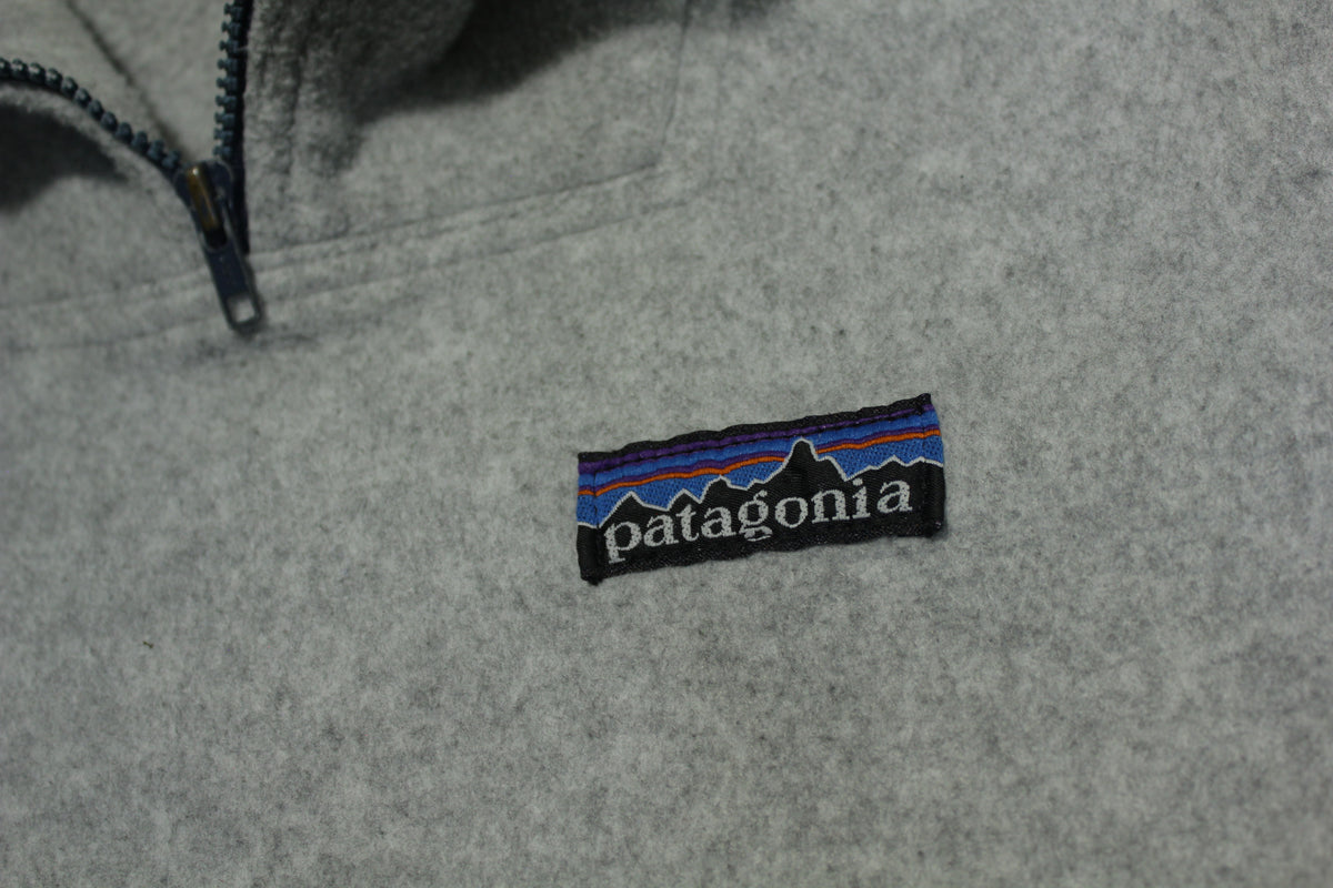 Patagonia Vintage 70's 80's Pullover Fleece Quarter Zip Mock Collar Big Label Jacket