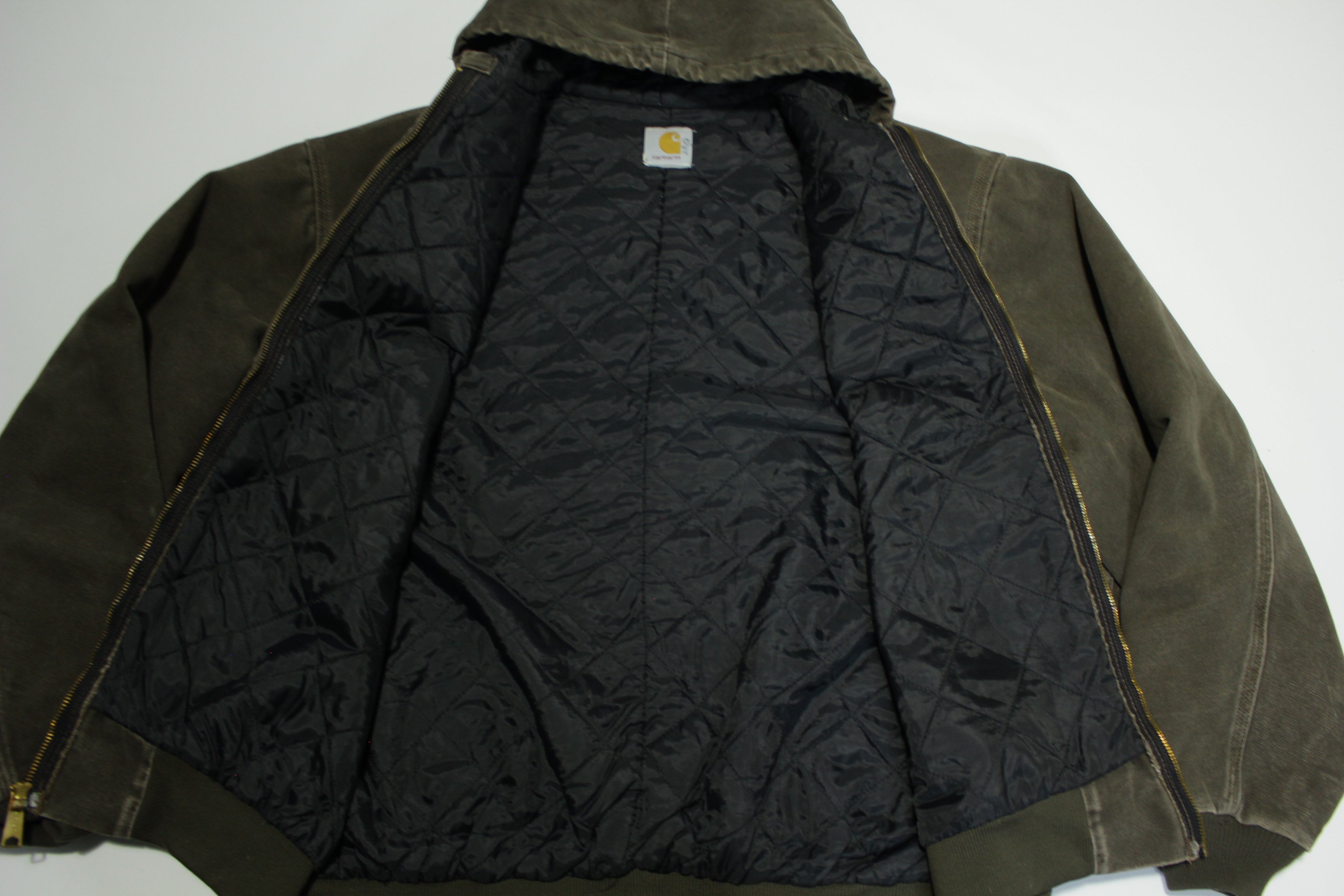 Carhartt JQ282 Chocolate Duck Canvas Vintage 90's Hooded Made