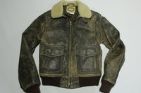 Banana Republic Vintage 80's Mill Valley Leather Flight Bomber A-2 Sherpa Collar Jacket