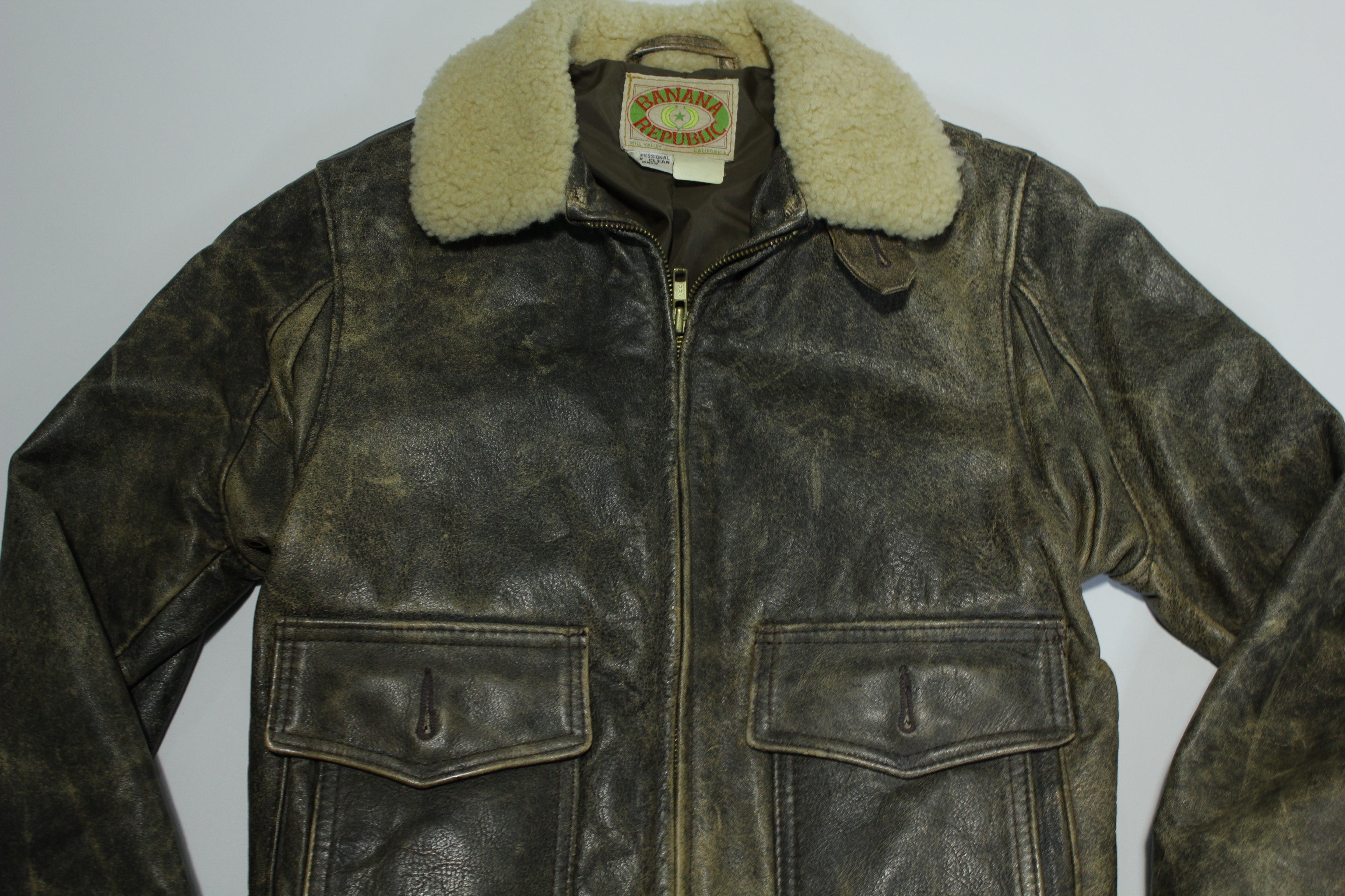 Banana Republic Vintage 's Mill Valley Leather Flight Bomber A