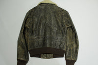 Banana Republic Vintage 80's Mill Valley Leather Flight Bomber A-2 Sherpa Collar Jacket