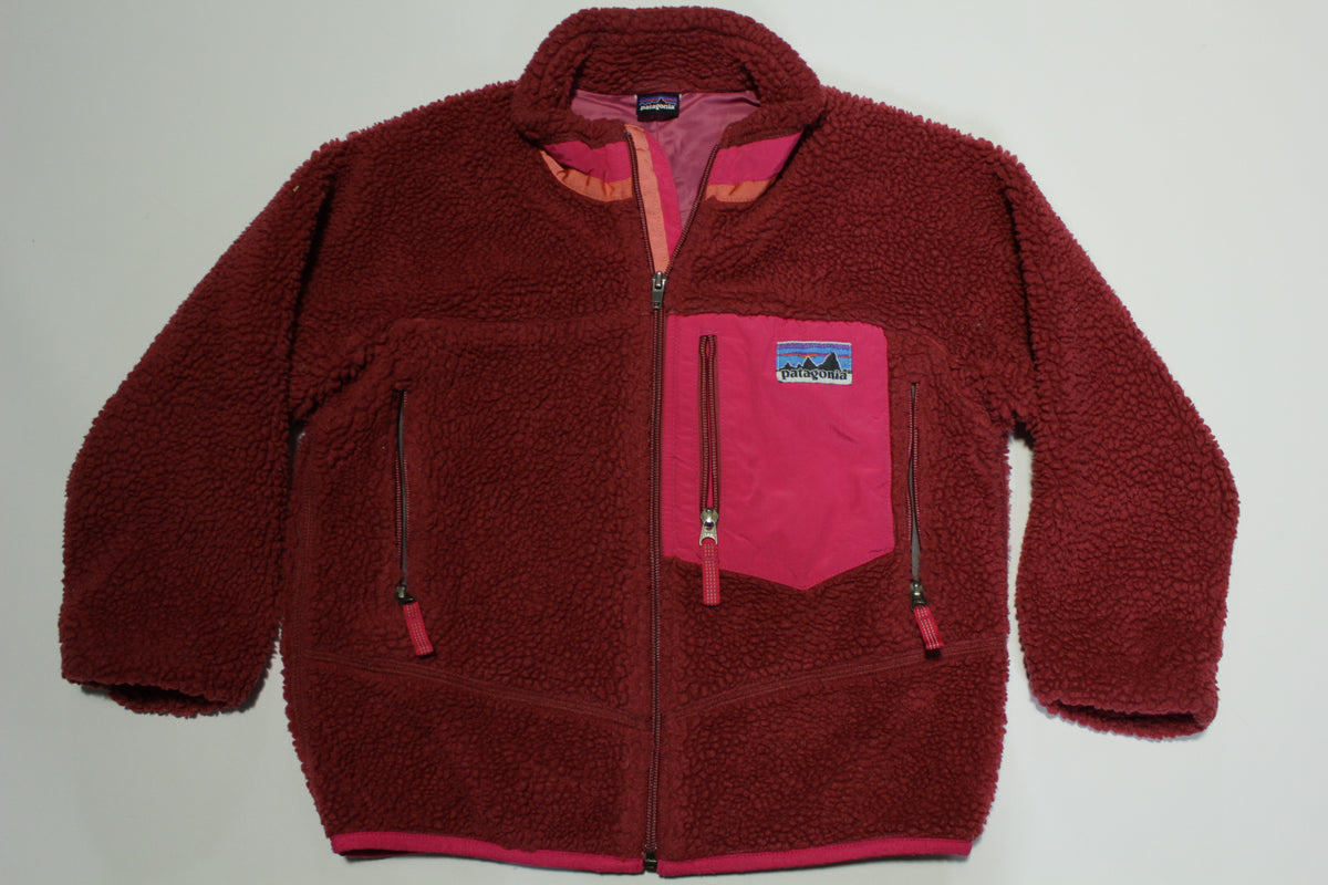 Patagonia Vintage 70's Big Label Deep Pile Fleece Zip Up Jacket