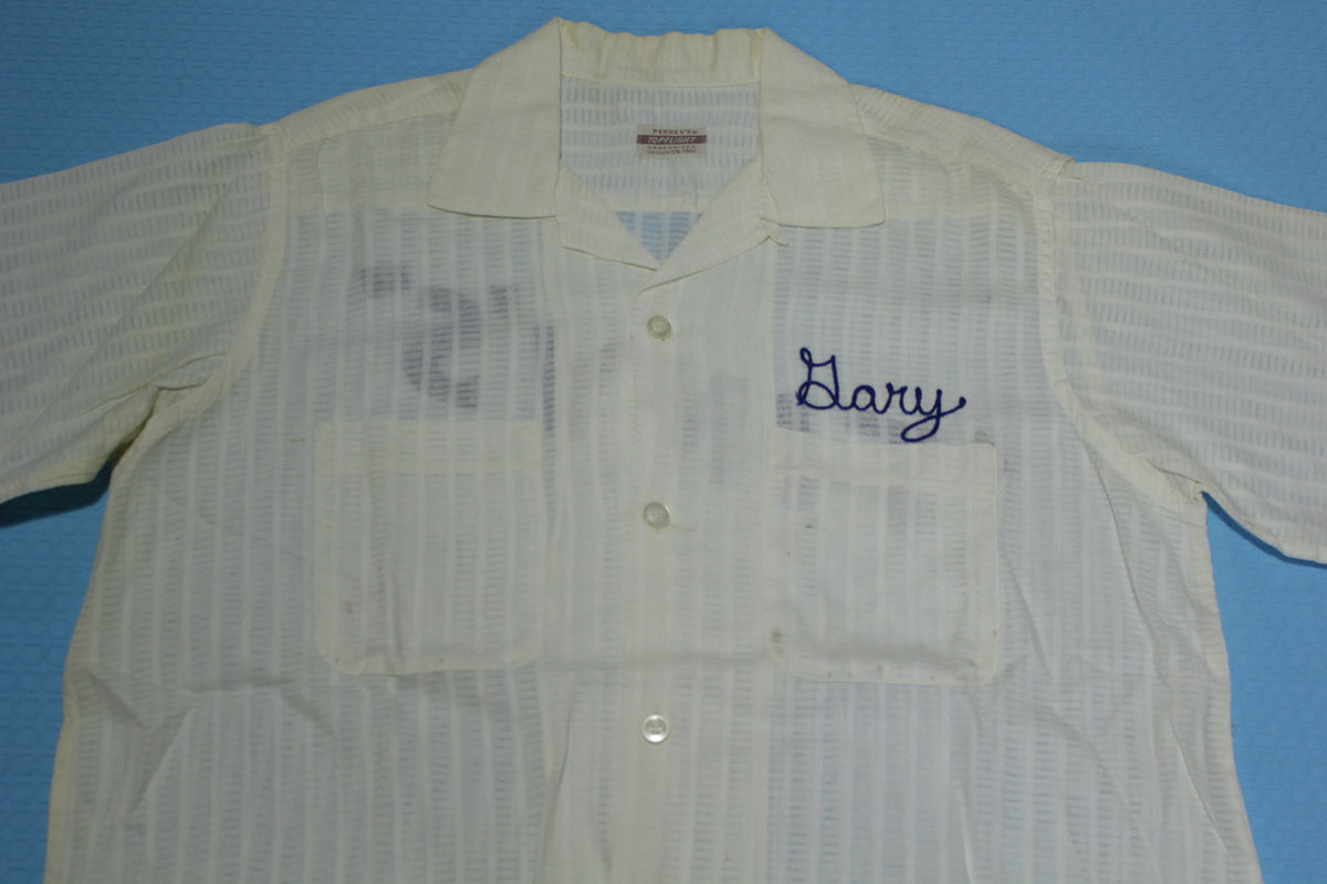 Penney's Topflight Sanforized Loop Collar Chain Stitched Tiny's Bowling Button Up Shirt