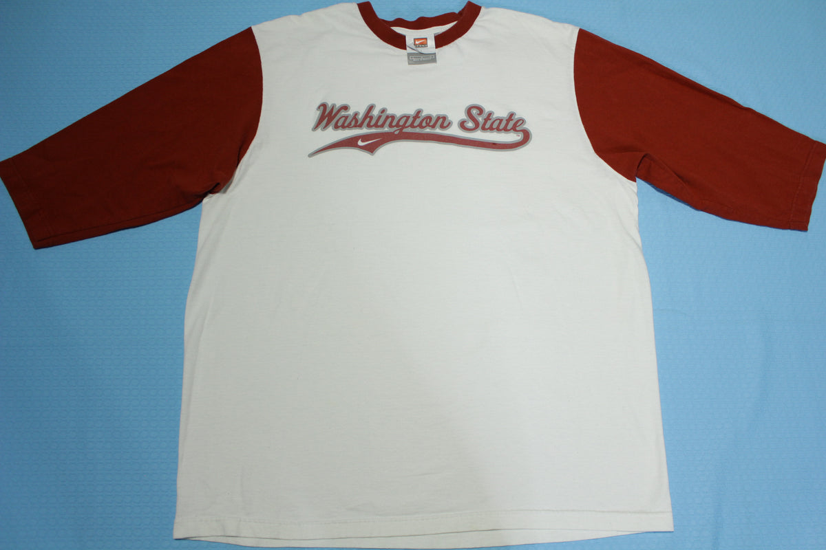 Washington State Cougars WSU Vintage Nike Y2K 3/4 Raglan Sleeve T