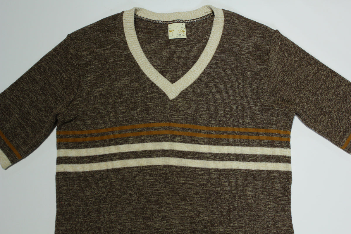 Columbia Knit Mirage Vintage 60's V-Neck Sweater T-Shirt