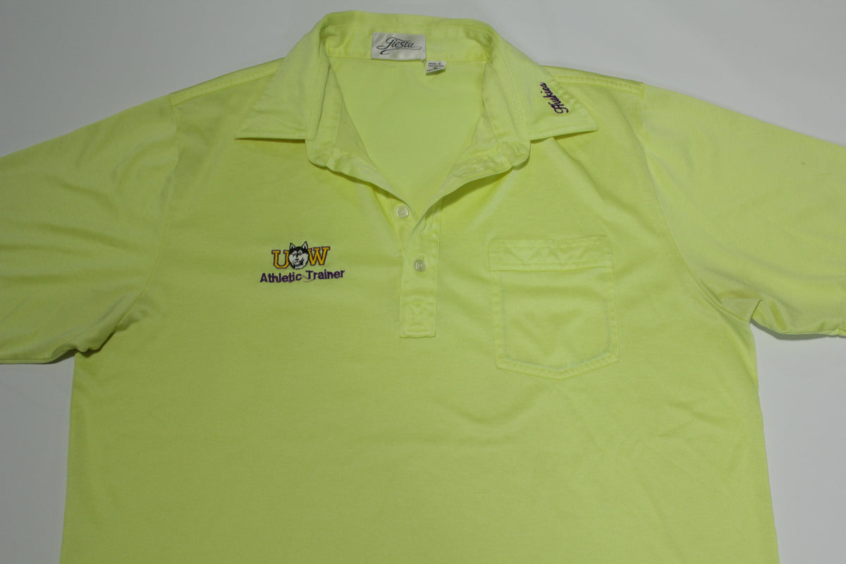 UW University of Washington Huskies Vintage 80's Polo Athletic Trainer Shirt