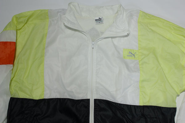 Puma Color Block Vintage 80's Lightweight Zip Up Windbreaker Jacket