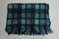 Pendleton Vintage Wool Plaid Virgin Wool Throw Fringe Blanket 54” X 38”