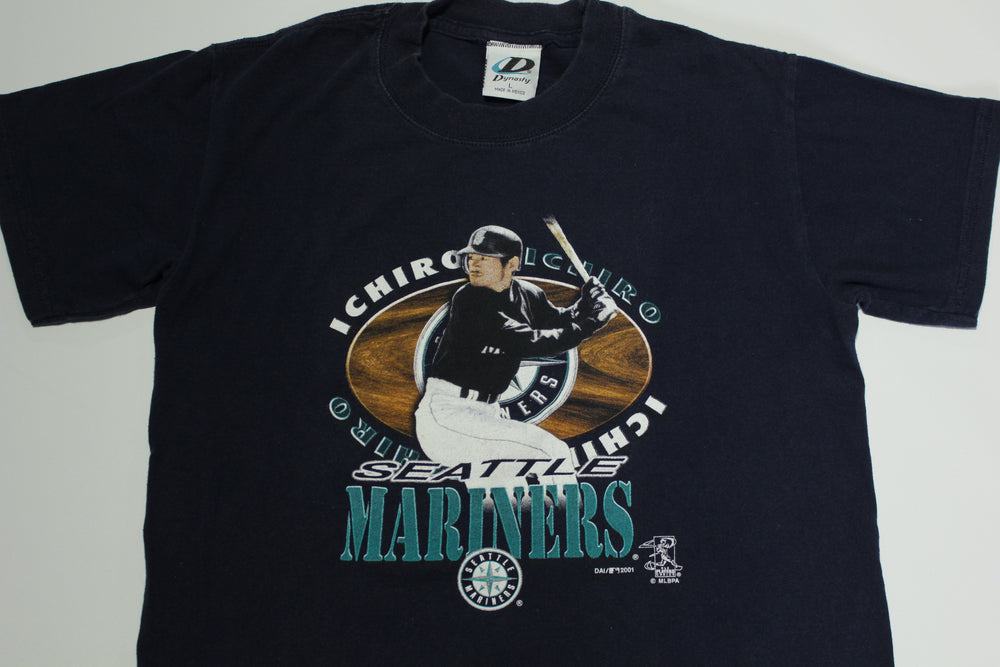 Dynasty Seattle Mariners Ichiro Vintage T Shirt 2001 Mens Size Medium M/L