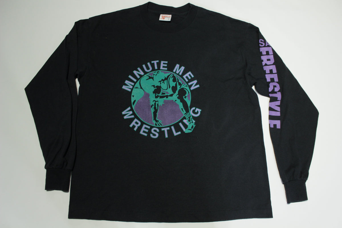 Minutemen USA Milton Freewater Vintage 90's Freestyle Wrestling Long Sleeve T-Shirt