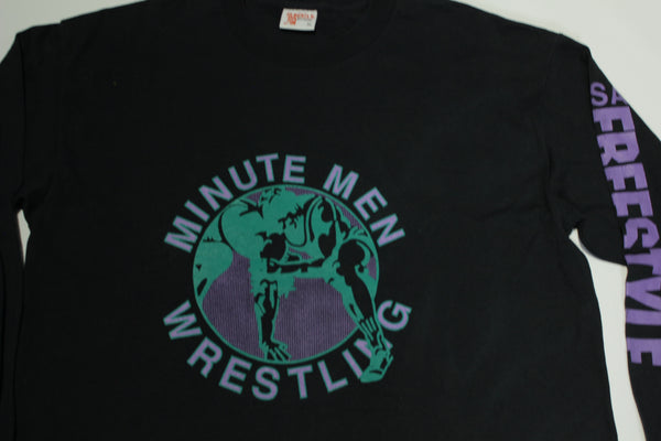 Minutemen USA Milton Freewater Vintage 90's Freestyle Wrestling Long Sleeve T-Shirt