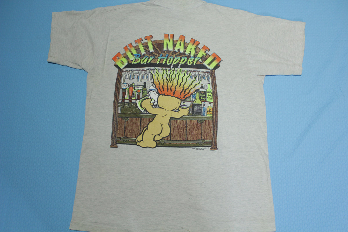 Butt Naked Bar Hopper Troll 1993 Great Impressions Vintage 90's T-Shirt