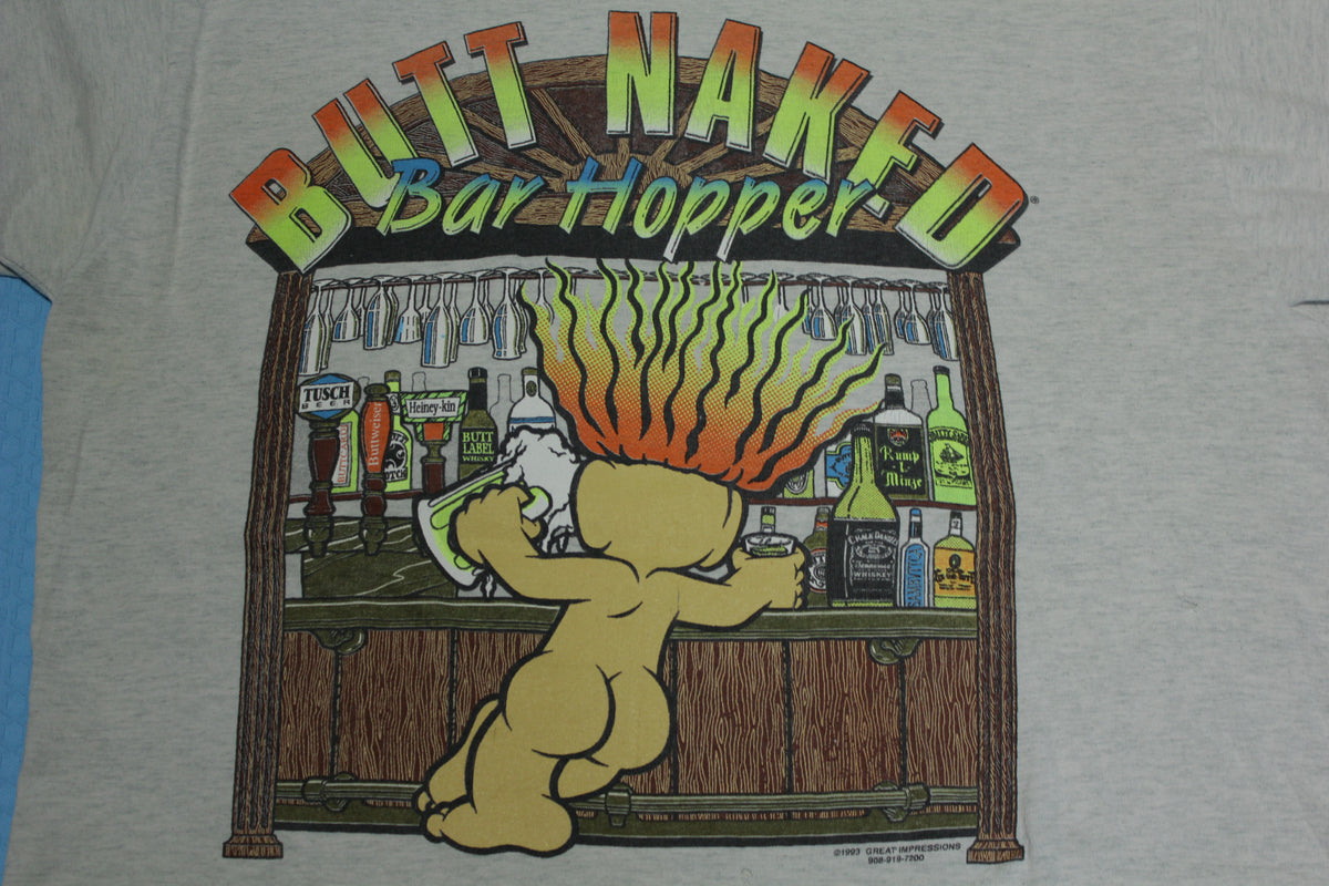 Butt Naked Bar Hopper Troll 1993 Great Impressions Vintage 90's T-Shirt