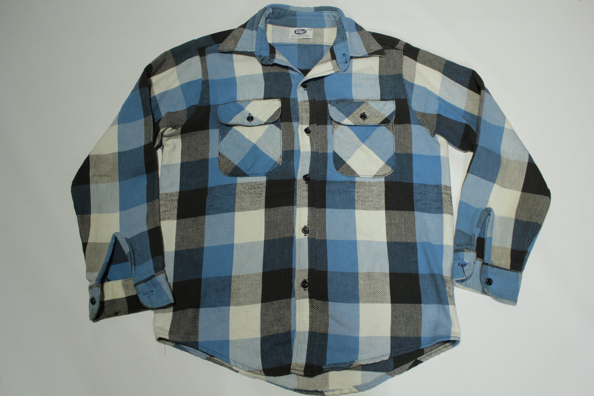 Mr Leggs Plaid Vintage 70s Cotton Button Up Classic Flannel Shirt