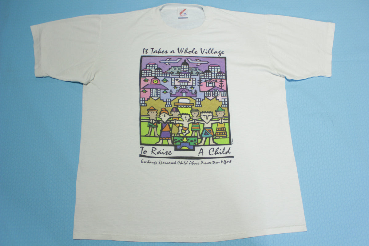 It Takes a Village To Raise A Child Vintage 90's Tourist Single Stitch T-Shirt