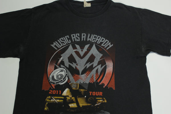Music As A Weapon V 2011 Tour Korn Disturbed Sevendust Concert T-Shirt